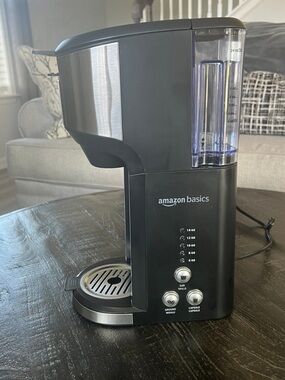 Amazon Basics Drip Coffee Maker with K-Cup, 14 Oz, Black and Stainless steel